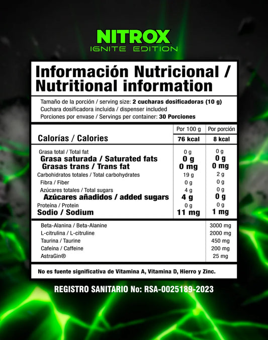 SMART NUTRITION - NITROX IGNITE PREWORKOUT 300g