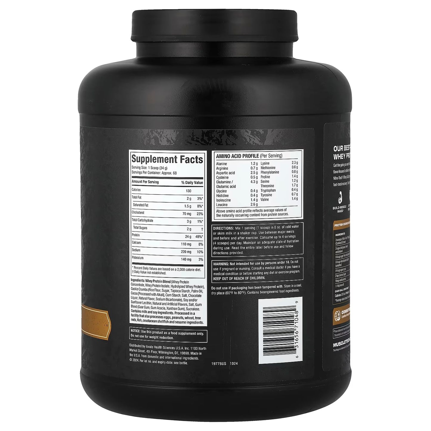 MUSCLETECH - Proteína Nitro Tech 100% Whey Gold