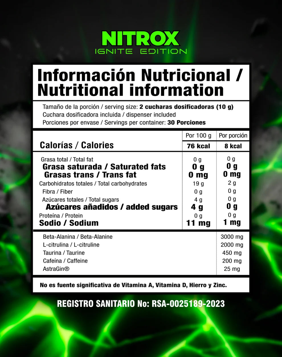 SMART NUTRITION - NITROX IGNITE PREWORKOUT 300g
