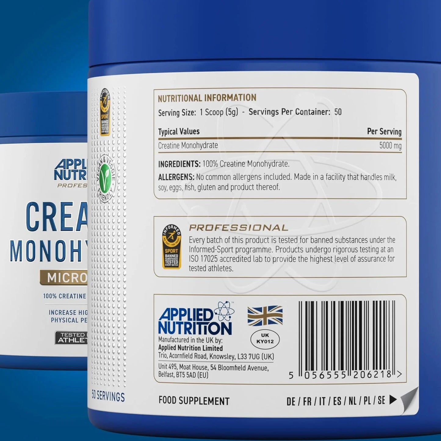 APPLIED NUTRITION - Creatine Monohydrate 500g Unflavoured