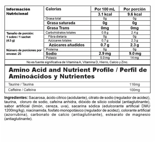 NUTRAMERICAN - Energy X - Energy Drink 25 sachets