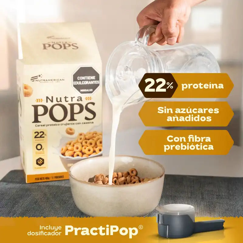 NUTRAMERICAN - NUTRA POPS 485g (Crunchy protein cereal with casein)