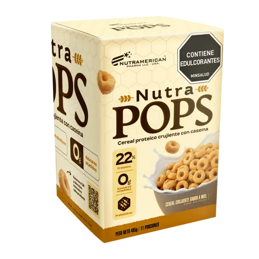 NUTRAMERICAN - NUTRA POPS 485g (Cereal de proteína crujiente con caseína)